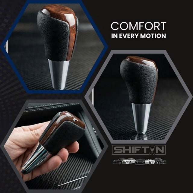 Gear Shift Knob Shifter for Toyota and Lexus Sedan Car Camry (2012-2014) Rav4 (2013-2018) Yaris (2015-2018)-Brown-Wood