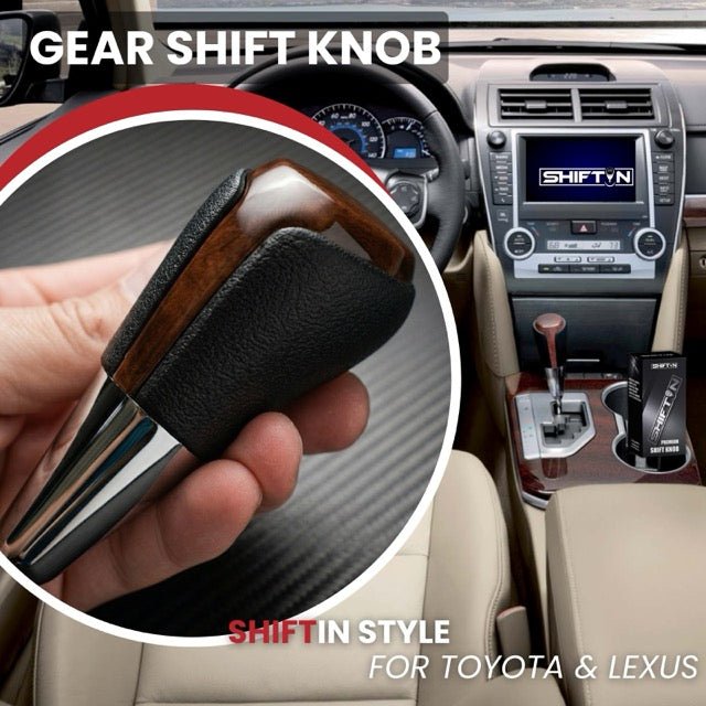 Gear Shift Knob Shifter for Toyota and Lexus Sedan Car Camry (2012-2014) Rav4 (2013-2018) Yaris (2015-2018)-Brown-Wood
