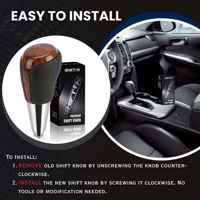 Gear Shift Knob Shifter for Toyota and Lexus Sedan Car Camry (2012-2014) Rav4 (2013-2018) Yaris (2015-2018)-Brown-Wood