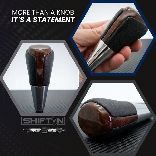 Gear Shift Knob Shifter for Toyota and Lexus Sedan Car Camry (2012-2014) Rav4 (2013-2018) Yaris (2015-2018)-Brown-Wood