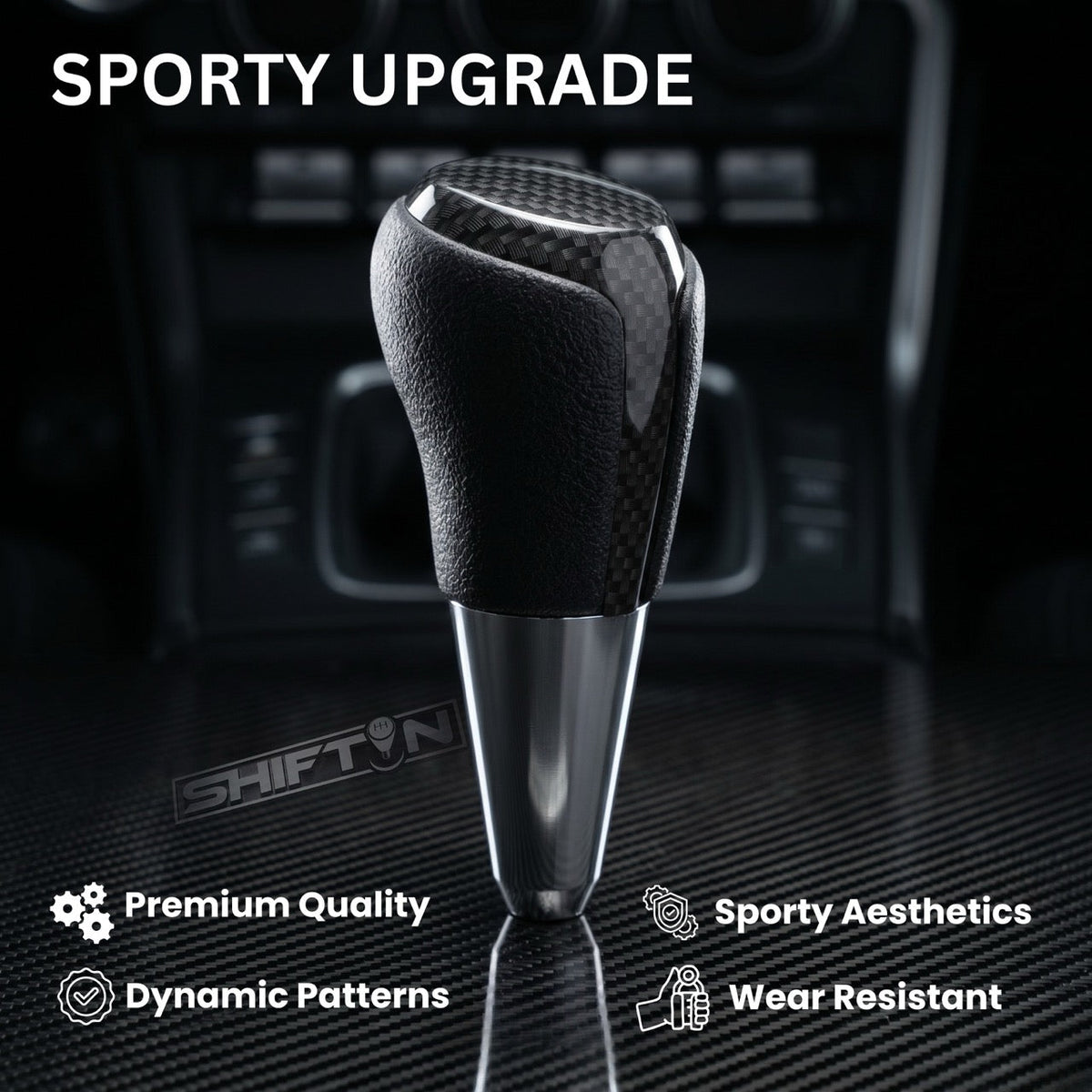 Gear Shift Knob Shifter for Toyota and Lexus Sedan Car Camry (2012-2014) Rav4 (2013-2018) Yaris (2015-2018)-Carbon-Fiber