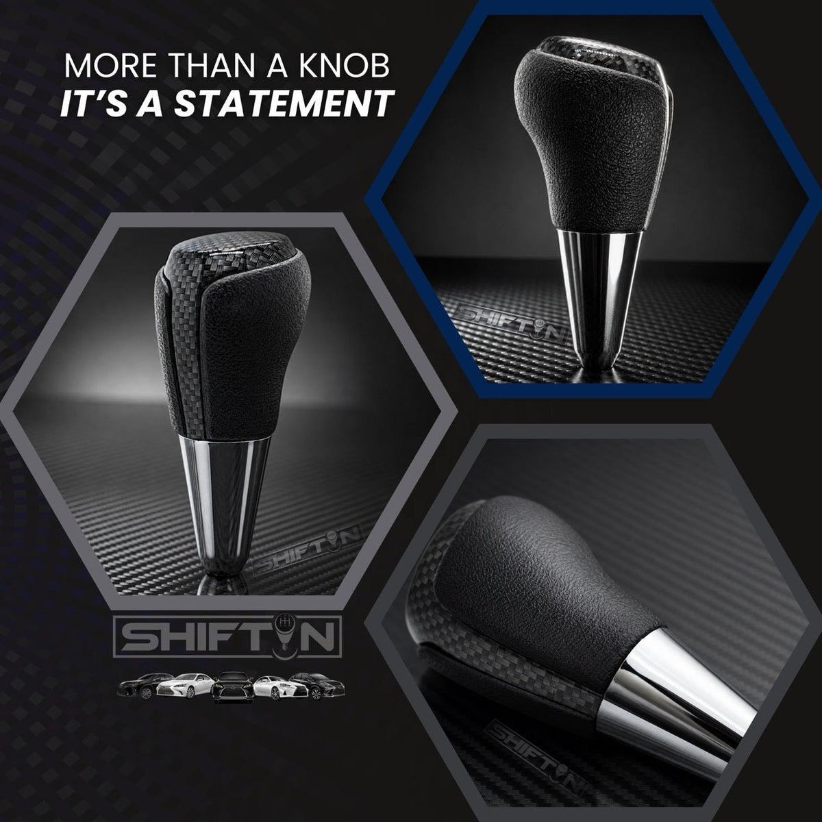 Gear Shift Knob Shifter for Toyota and Lexus Sedan Car Camry (2012-2014) Rav4 (2013-2018) Yaris (2015-2018)-Carbon-Fiber
