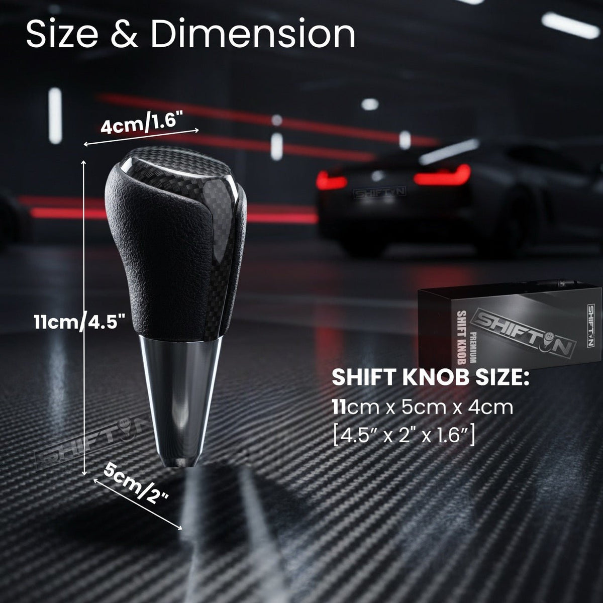 Gear Shift Knob Shifter for Toyota and Lexus Sedan Car Camry (2012-2014) Rav4 (2013-2018) Yaris (2015-2018)-Carbon-Fiber