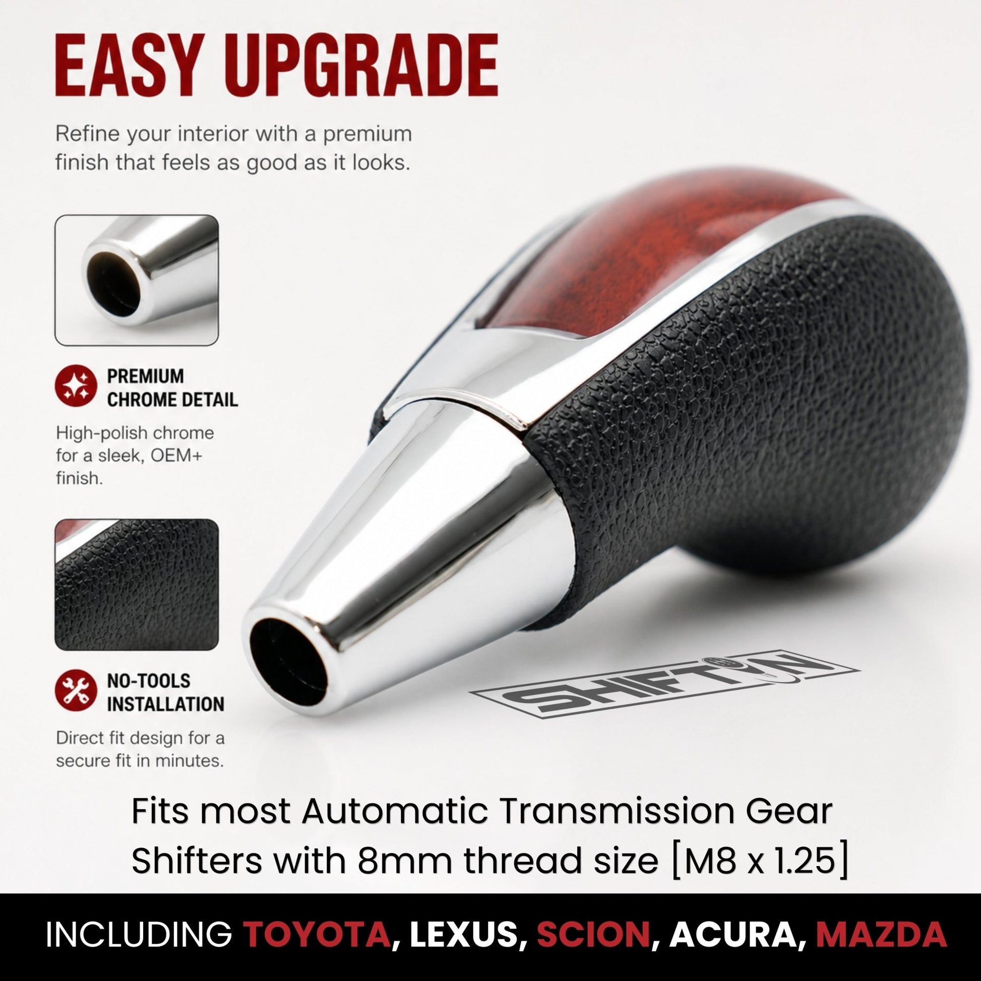 Replacement Gear Shift Knob for Toyota Lexus Scion Acura Mazda -VBWD