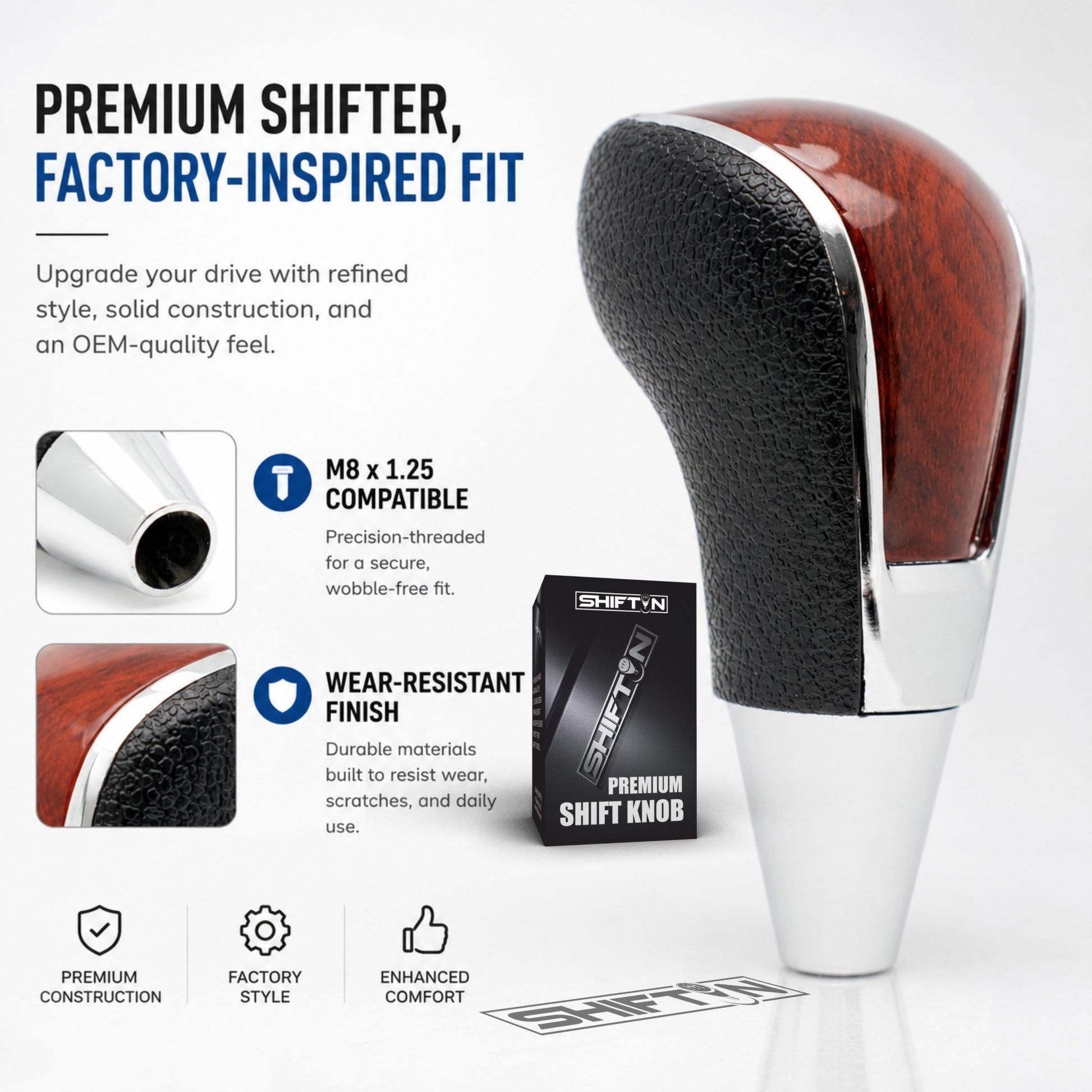 Replacement Gear Shift Knob for Toyota Lexus Scion Acura Mazda -VBWD
