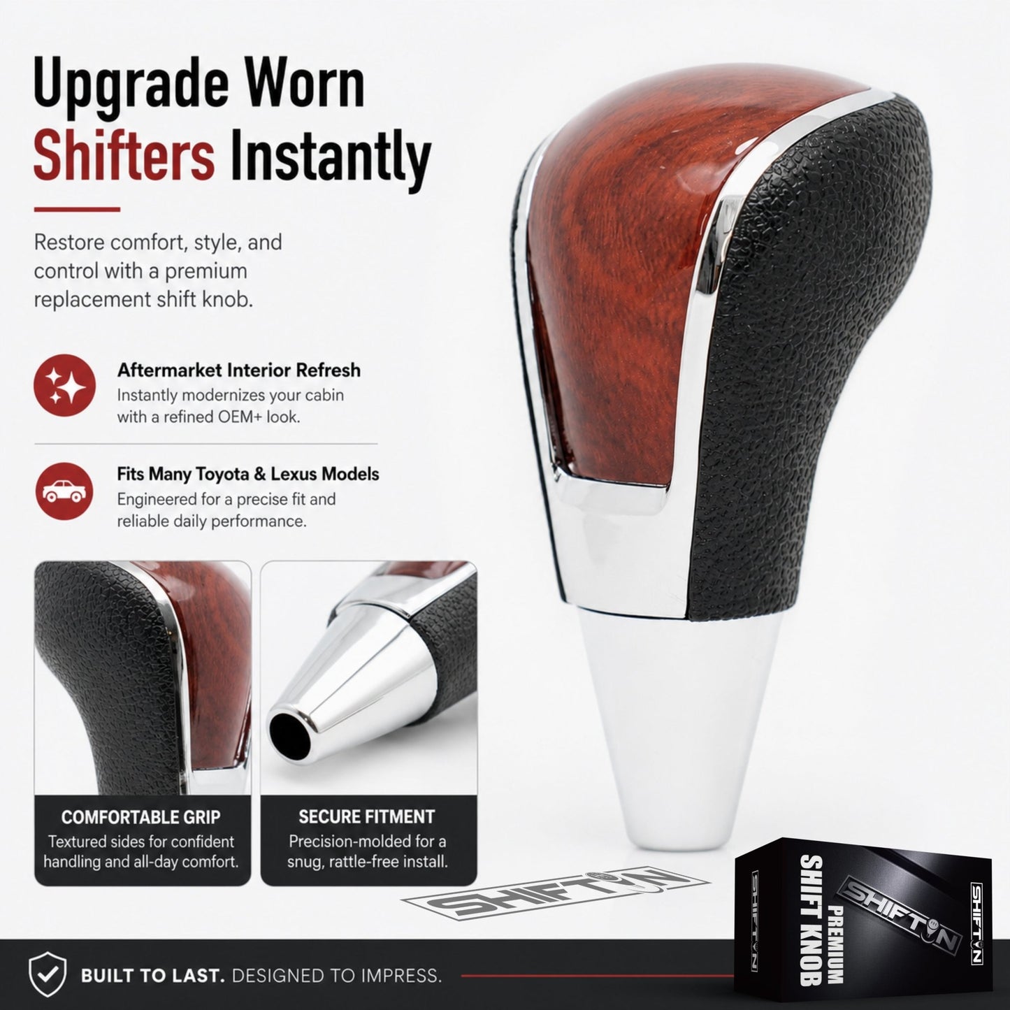 Replacement Gear Shift Knob for Toyota Lexus Scion Acura Mazda -VBWD