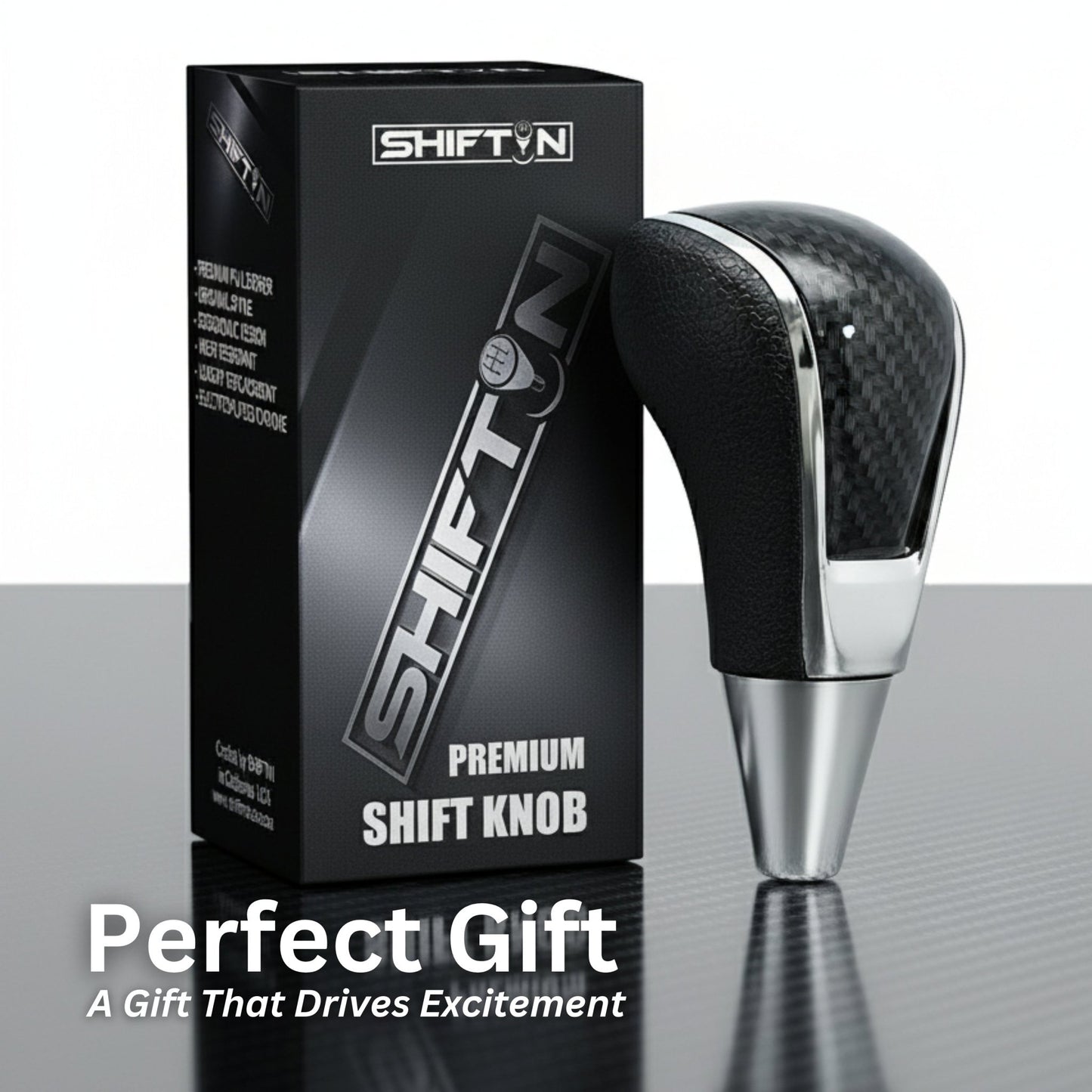 Replacement Gear Shift Knob for Toyota Lexus Scion Acura Mazda Chrysler Dodge with 8mm M8 Shifter in Black / Carbon Fiber