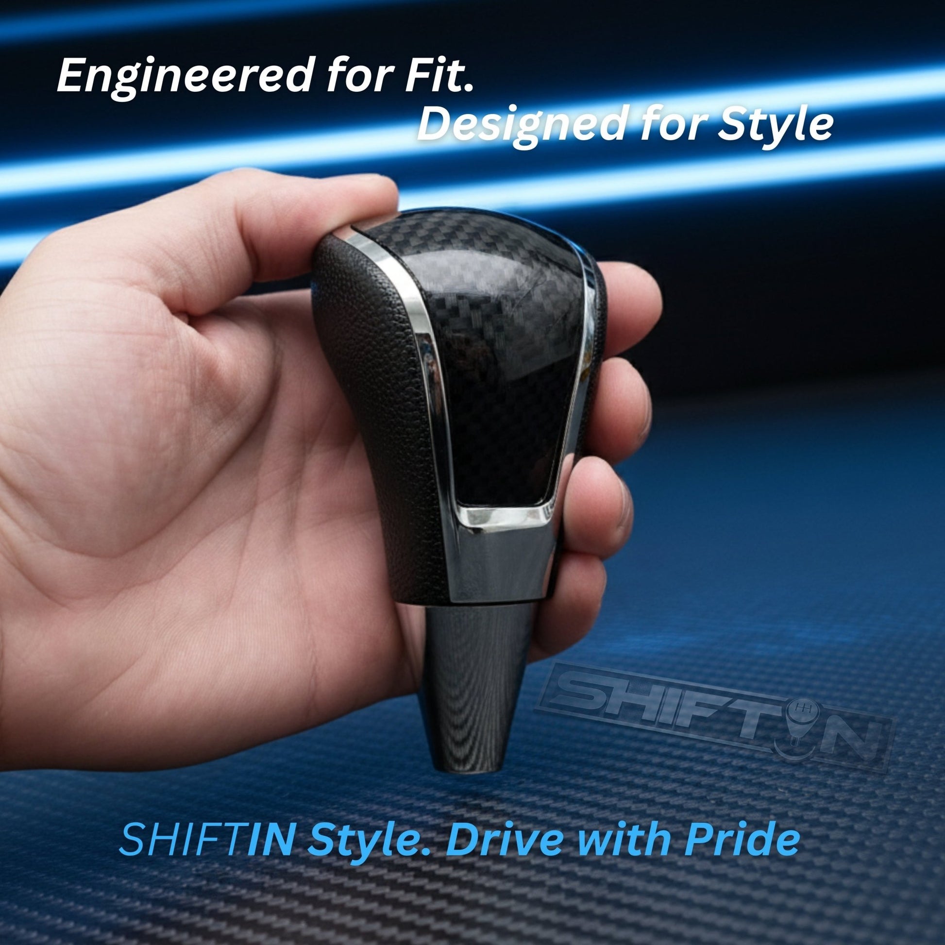 Replacement Gear Shift Knob for Toyota Lexus Scion Acura Mazda Chrysler Dodge with 8mm M8 Shifter in Black / Carbon Fiber