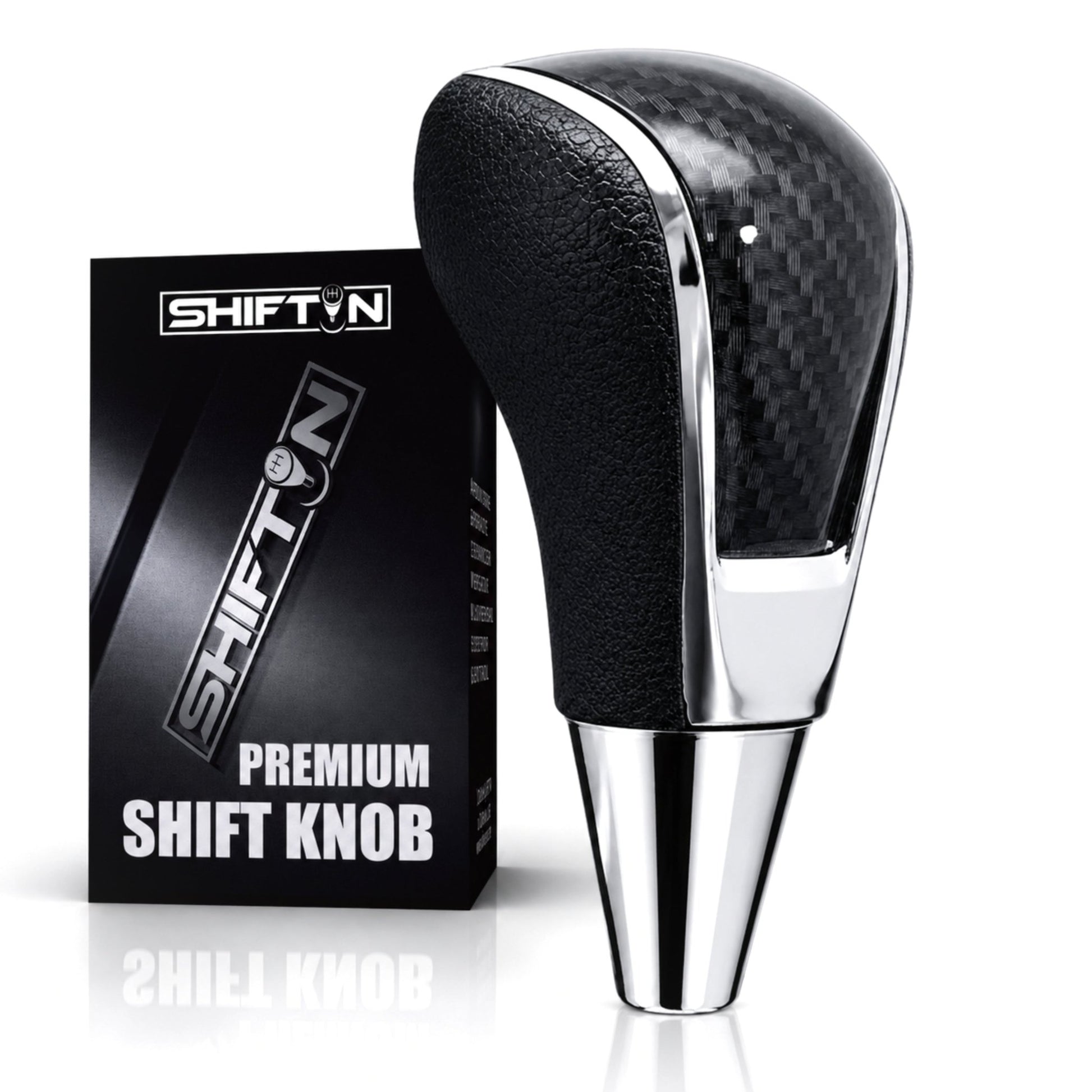 Replacement Gear Shift Knob for Toyota Lexus Scion Acura Mazda Chrysler Dodge with 8mm M8 Shifter in Black / Carbon Fiber