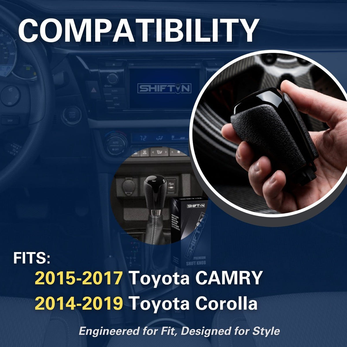 Replacement Gear Shift Knob Lever Shifter for Toyota Camry (2015-2017) and Corolla (2014-2019) Part 33542-06260 - TBPBX