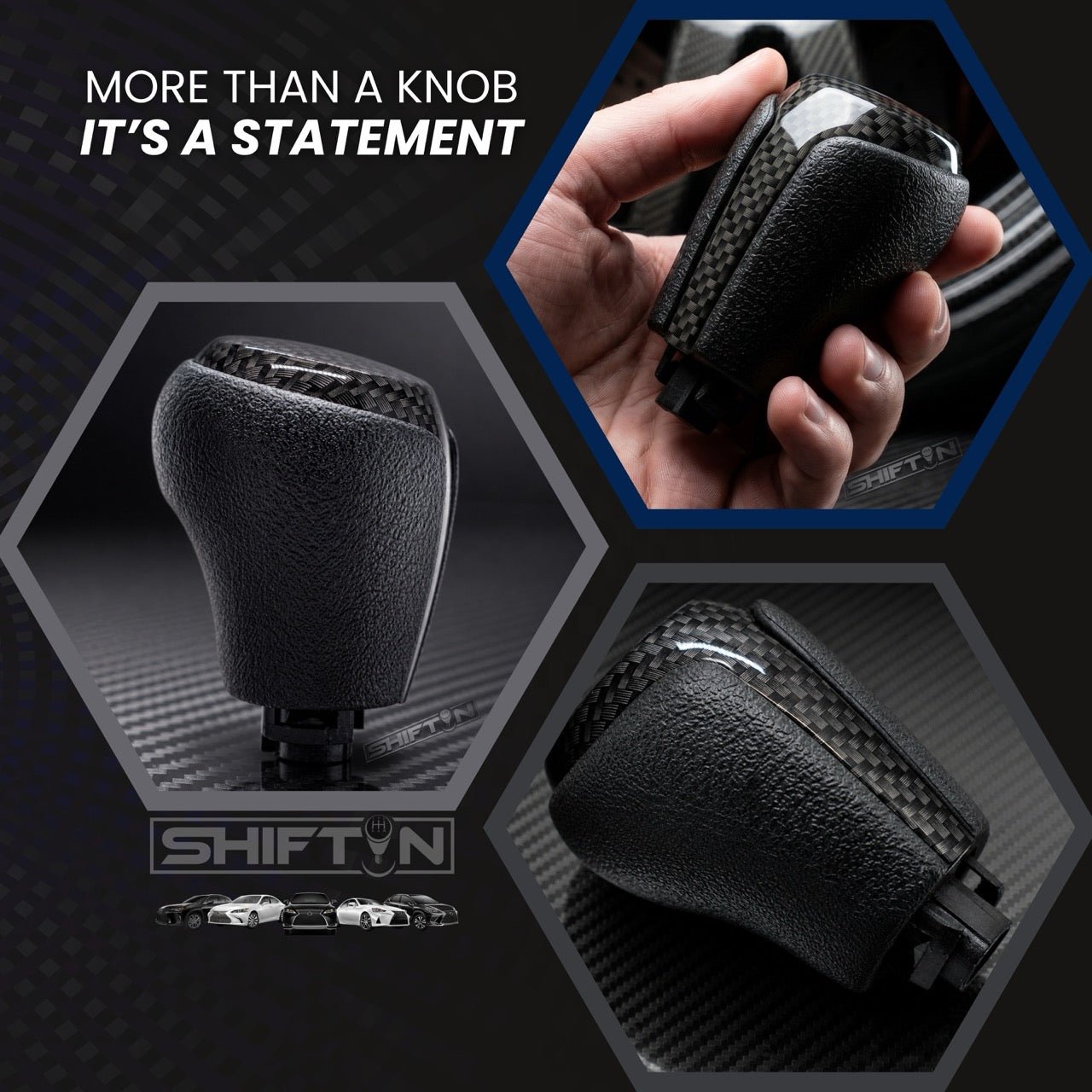 Gear Shift Knob for Toyota Camry (2015-2017) and Corolla (2014-2019)-Carbon