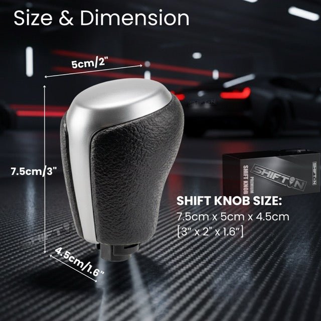 Gear Shift Knob for Toyota Camry (2015-2017) and Corolla (2014-2019)-Gray-Silver