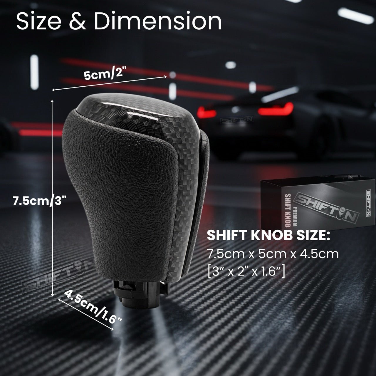 Gear Shift Knob for Toyota Camry (2015-2017) and Corolla (2014-2019)-Carbon