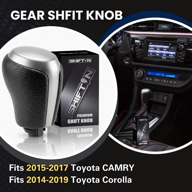 Gear Shift Knob for Toyota Camry (2015-2017) and Corolla (2014-2019)-Gray-Silver