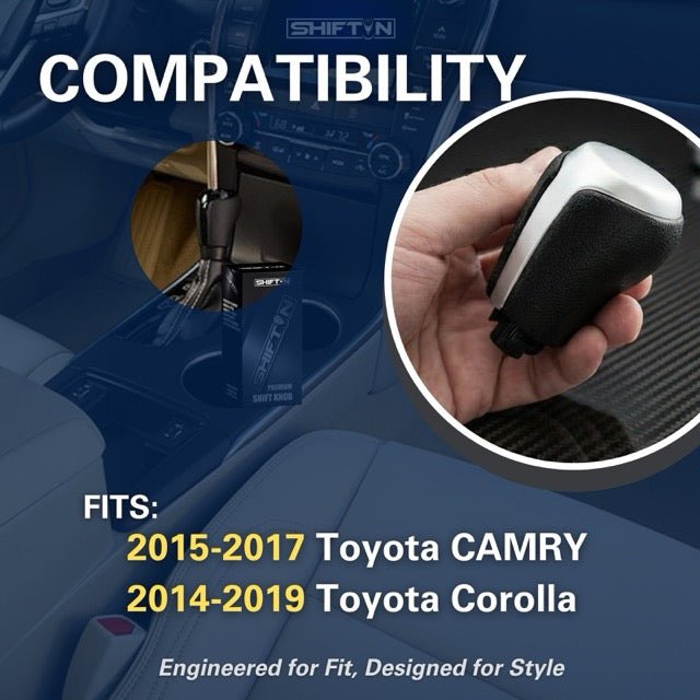 Gear Shift Knob for Toyota Camry (2015-2017) and Corolla (2014-2019)-Gray-Silver