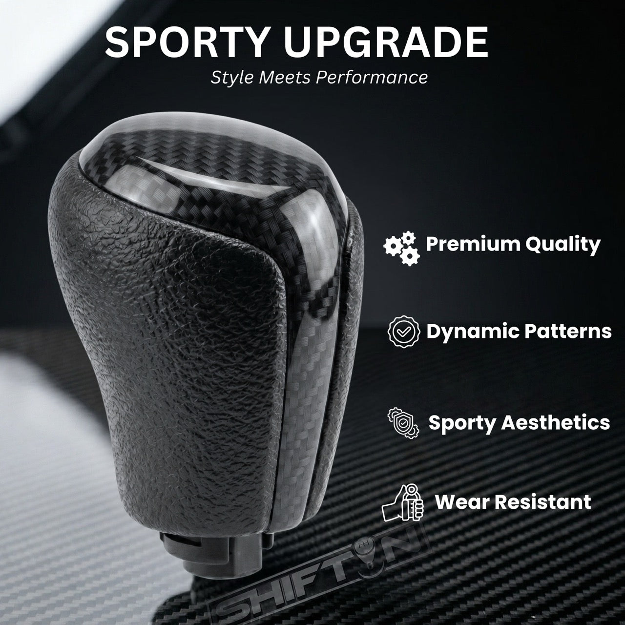 Gear Shift Knob for Toyota Camry (2015-2017) and Corolla (2014-2019)-Carbon