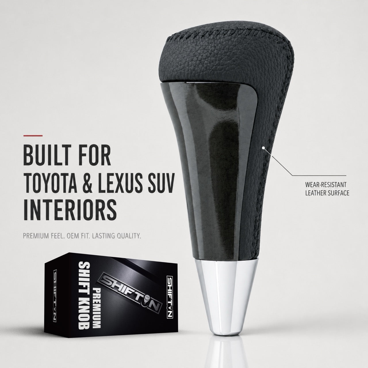 Gear Shift Knob Shifter for Lexus LX-570 2008-2015, Fits Toyota 4Runner Sequoia Tundra SUV Black Wood