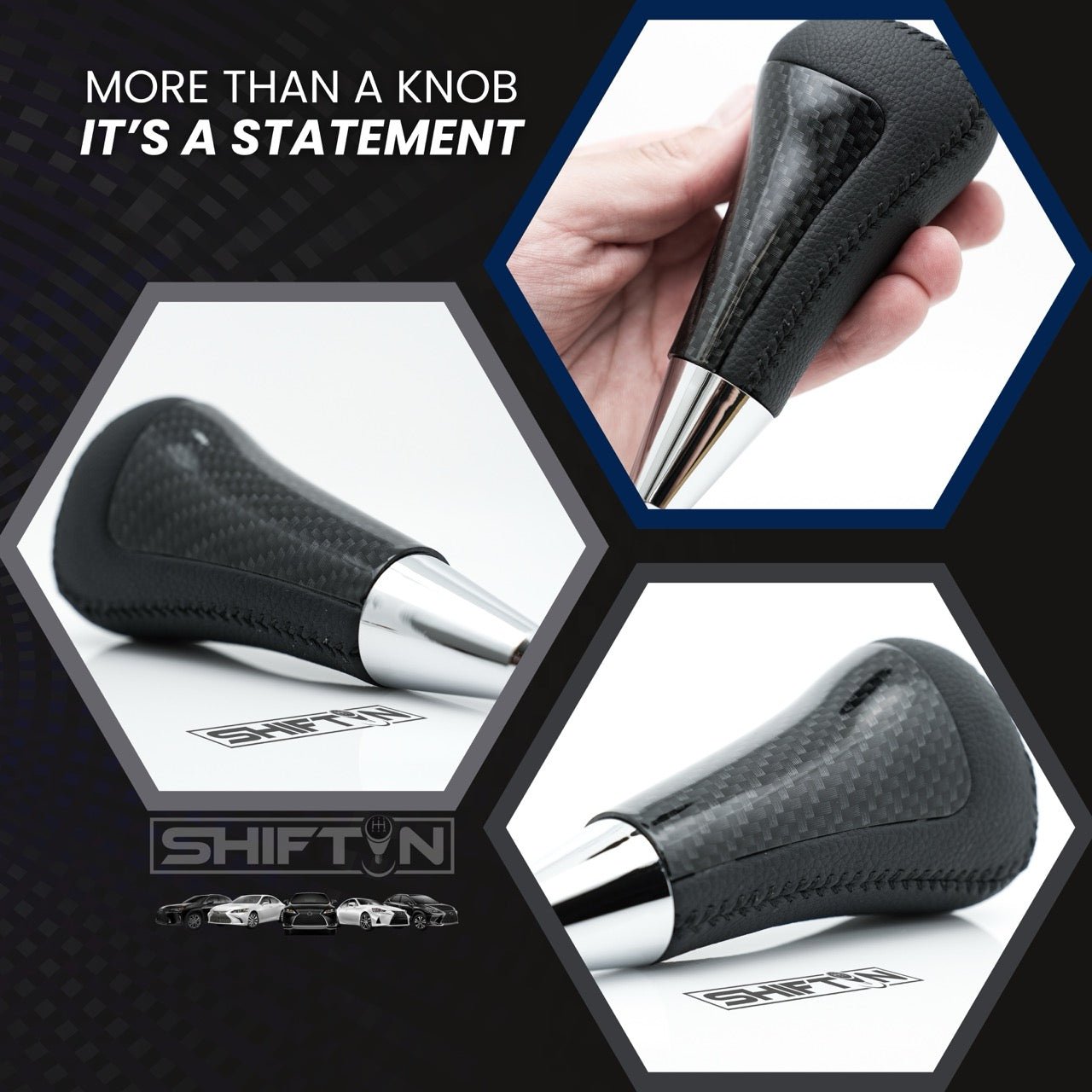 Gear Shift Knob Shifter for Lexus LX-570 2008-2015, Fits Toyota 4Runner Sequoia Tundra SUV Carbon Fiber