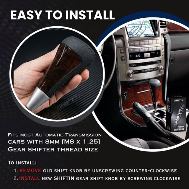 Gear Shift Knob Shifter for Lexus LX-570 2008-2015, Fits Toyota 4Runner Sequoia Tundra SUV Walnut Wood