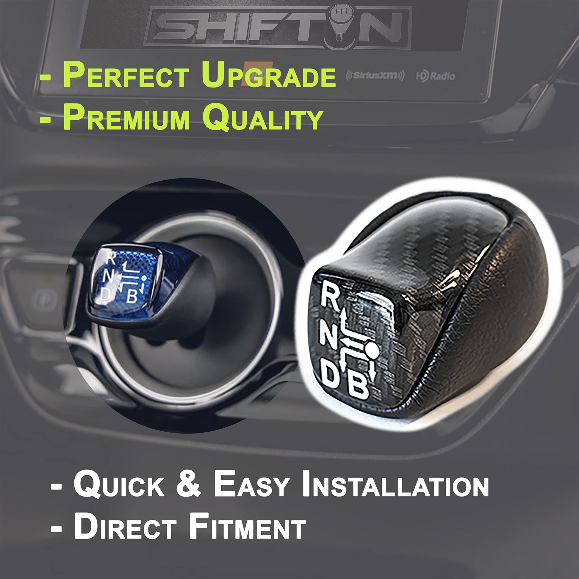 SHIFTIN Black Carbon Fiber Gear Shift Knob for Toyota Prius Prime Plug - in Hybrid AWD - e - ps254