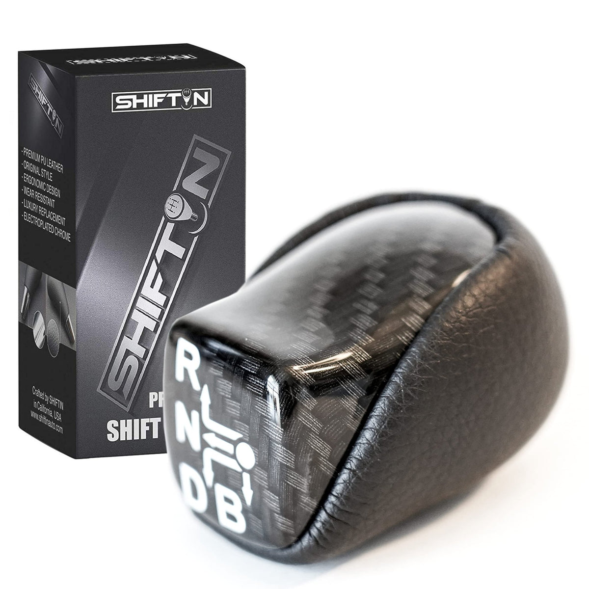 SHIFTIN Black Carbon Fiber Gear Shift Knob for Toyota Prius Prime Plug - in Hybrid AWD - e - ps254