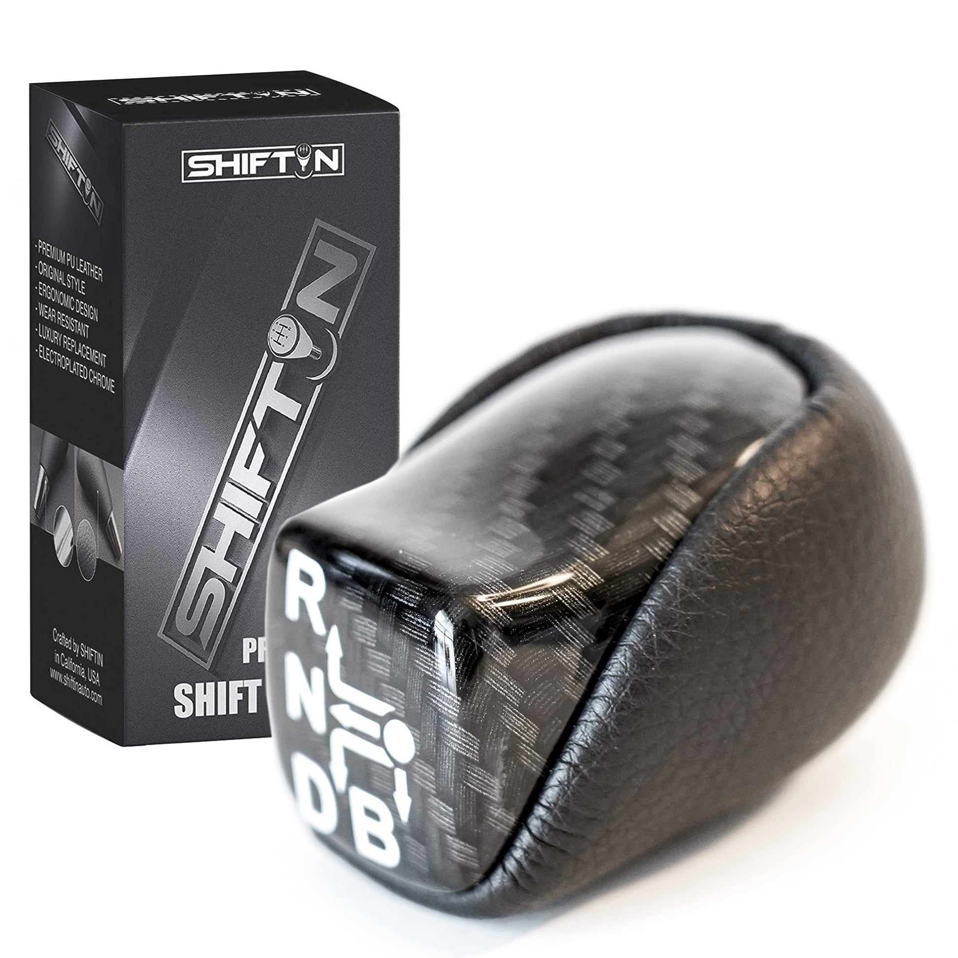 SHIFTIN Black Carbon Fiber Gear Shift Knob for Toyota Prius Prime Plug - in Hybrid AWD - e - ps254