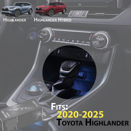 SHIFTIN Carbon Fiber Gear Shift Knob Stick Shifter Lever for Toyota Highlander 2020-2025
