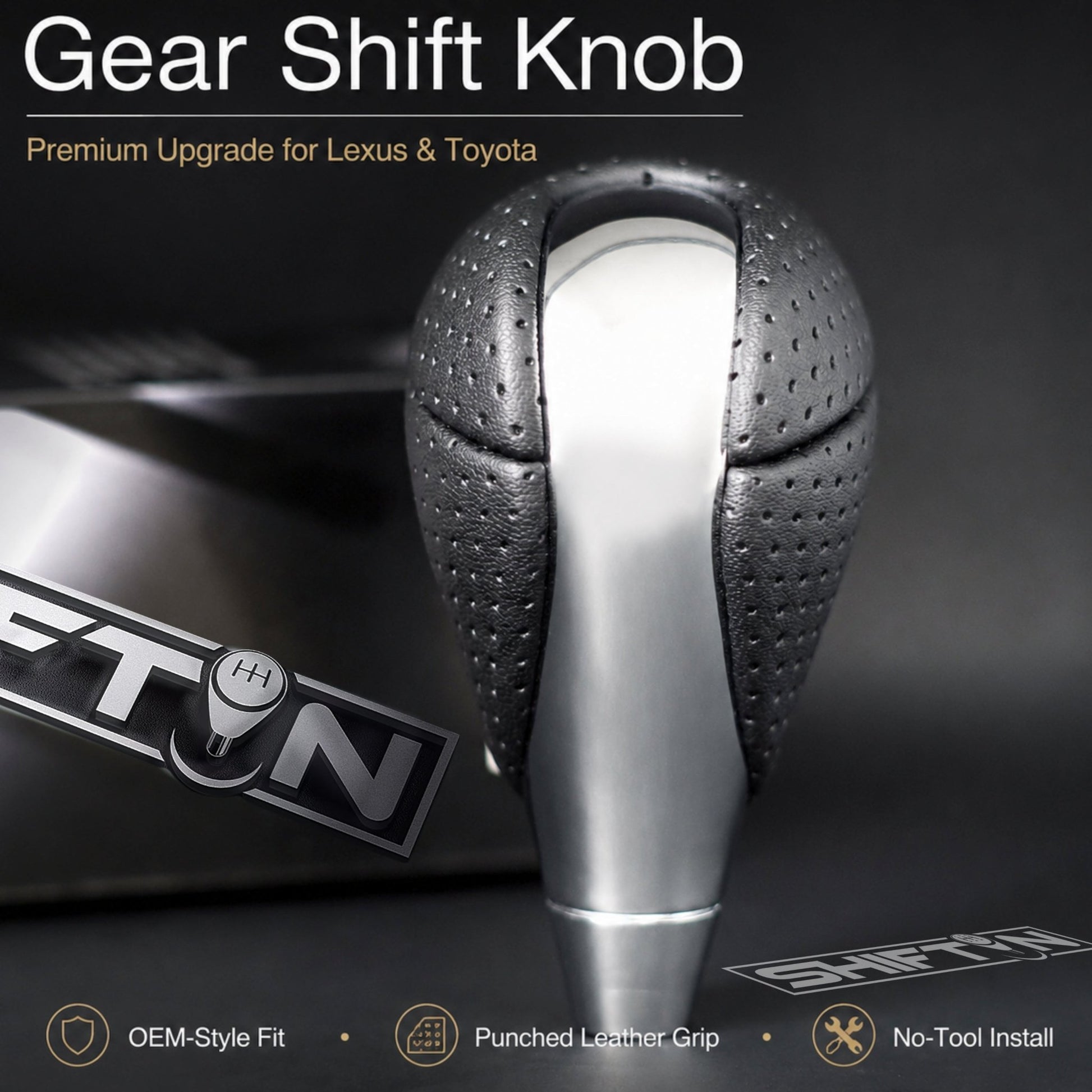 SHIFTIN Gear Shift Knob for Lexus ES300h ES350 GS300 GS350 GS430 GS450h GS460 IS250 IS300 IS350 LS460 LS600h RX350 RX450h - RBCHp