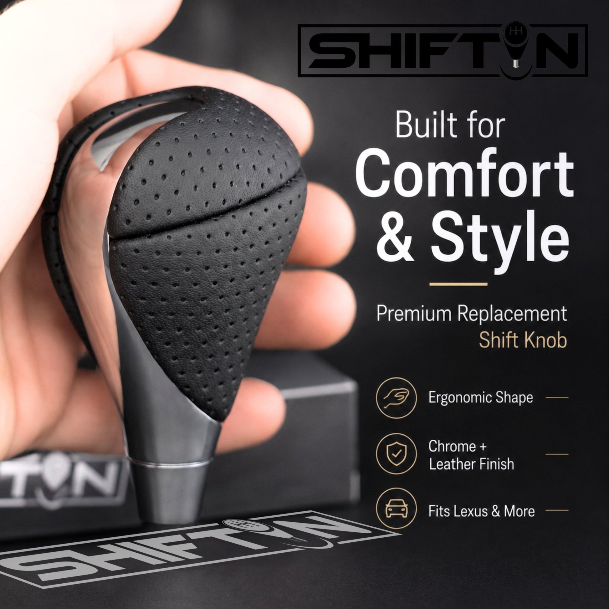 SHIFTIN Gear Shift Knob for Lexus ES300h ES350 GS300 GS350 GS430 GS450h GS460 IS250 IS300 IS350 LS460 LS600h RX350 RX450h - RBCHp