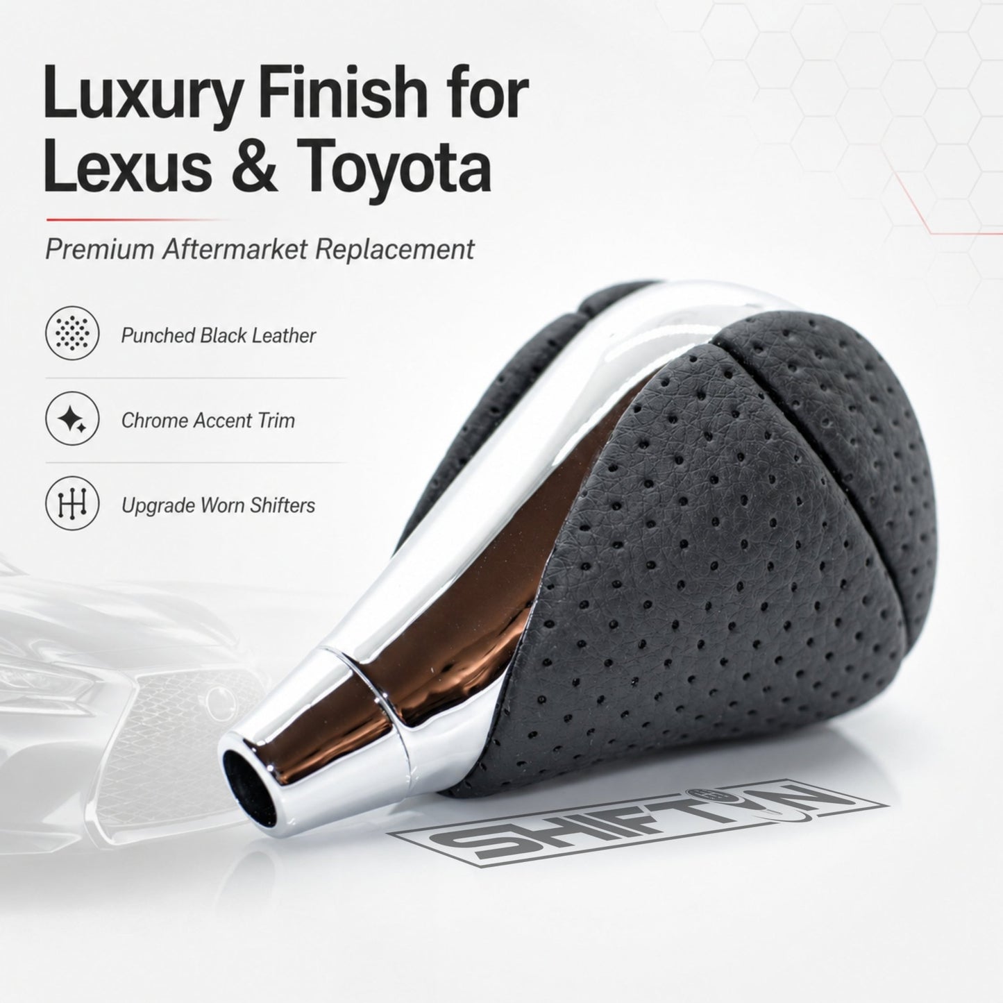 SHIFTIN Gear Shift Knob for Lexus ES300h ES350 GS300 GS350 GS430 GS450h GS460 IS250 IS300 IS350 LS460 LS600h RX350 RX450h - RBCHp