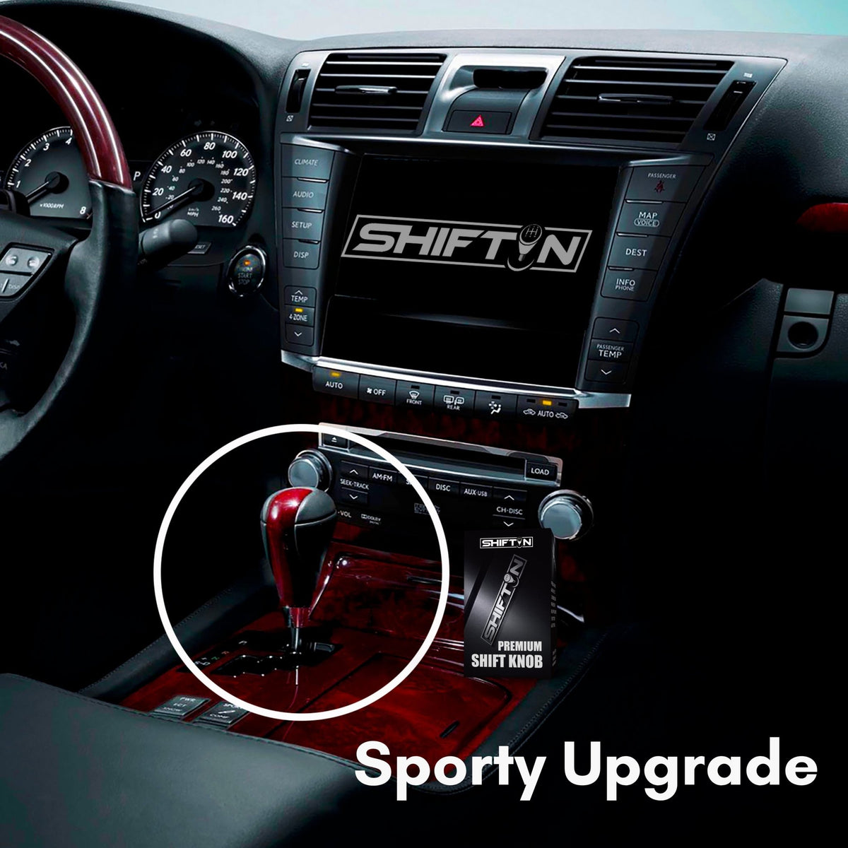 SHIFTIN Gear Shift Knob for Lexus ES300h ES350 GS300 GS350 GS430 GS450h GS460 IS250 IS300 IS350 LS460 LS600h RX350 RX450h - RBCR