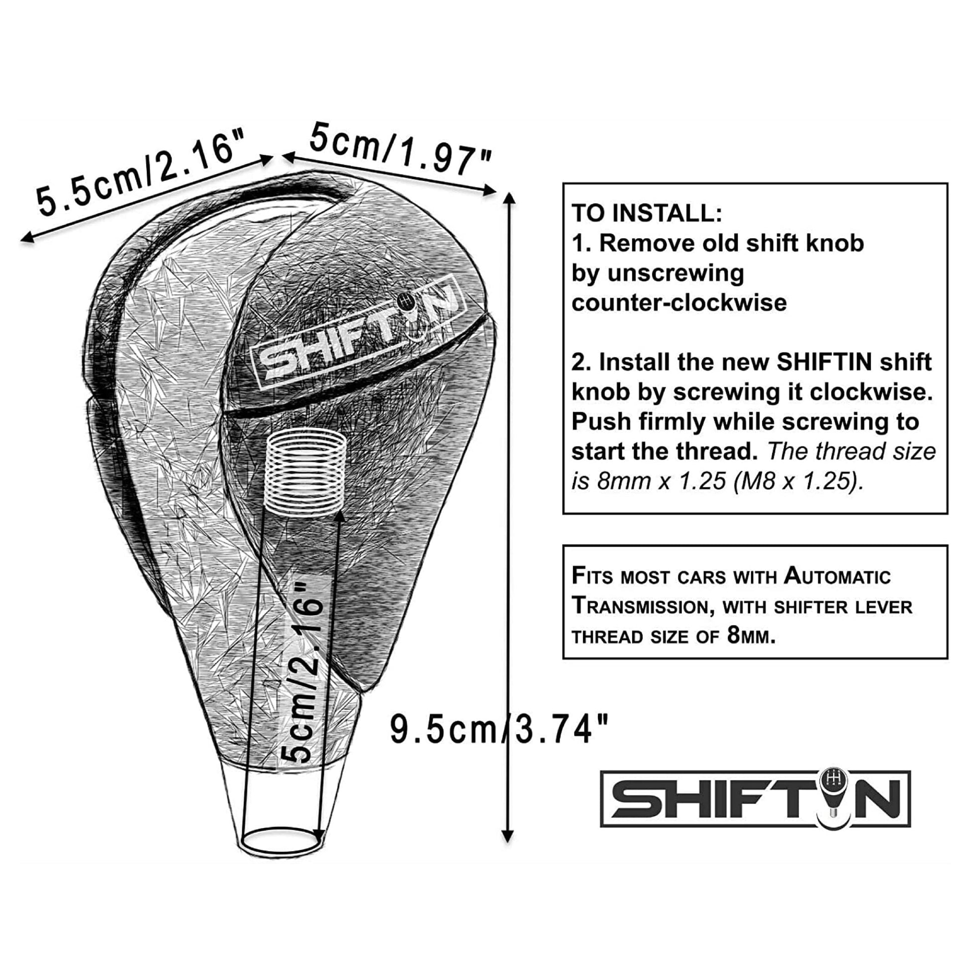 SHIFTIN Gear Shift Knob for Lexus ES300h ES350 GS300 GS350 GS430 GS450h GS460 IS250 IS300 IS350 LS460 LS600h RX350 RX450h - RBCR