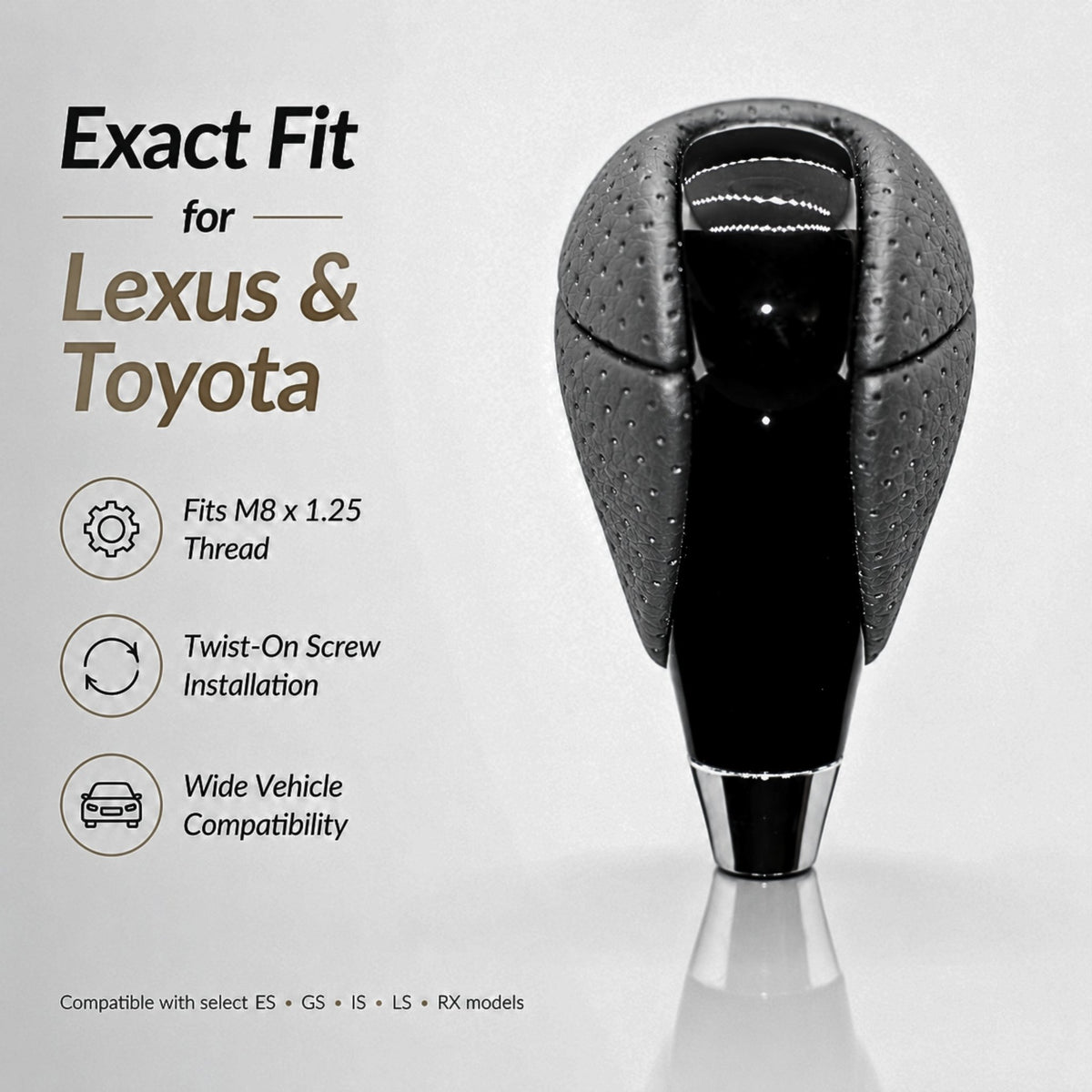 SHIFTIN Gear Shift Knob for Lexus ES300h ES350 GS300 GS350 GS430 GS450h GS460 IS250 IS300 IS350 LS460 LS600h RX350 RX450h - RBPBp