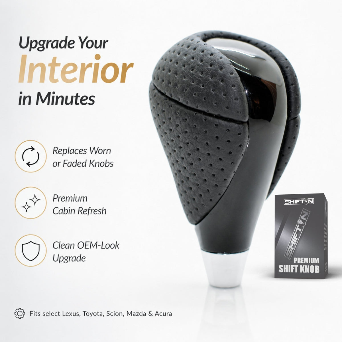 SHIFTIN Gear Shift Knob for Lexus ES300h ES350 GS300 GS350 GS430 GS450h GS460 IS250 IS300 IS350 LS460 LS600h RX350 RX450h - RBPBp