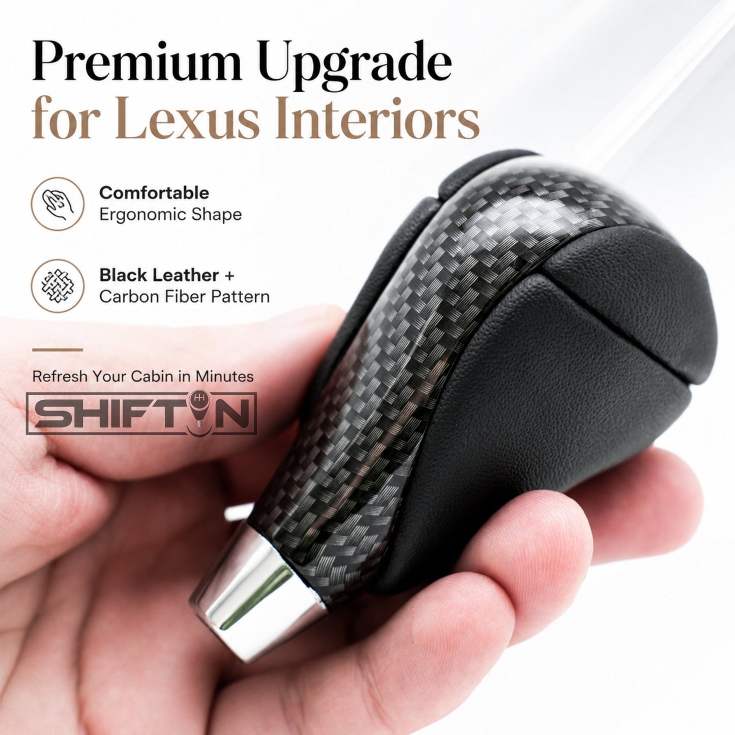 SHIFTIN Gear Shift Knob for Lexus ES300h ES350 GS300 GS350 GS430 GS450h GS460 IS250 IS300 IS350 LS460 LS600h RX350 RX450h - RBZ