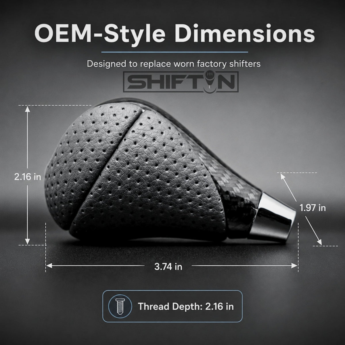 SHIFTIN Gear Shift Knob for Lexus ES300h ES350 GS300 GS350 GS430 GS450h GS460 IS250 IS300 IS350 LS460 LS600h RX350 RX450h - RBZZp