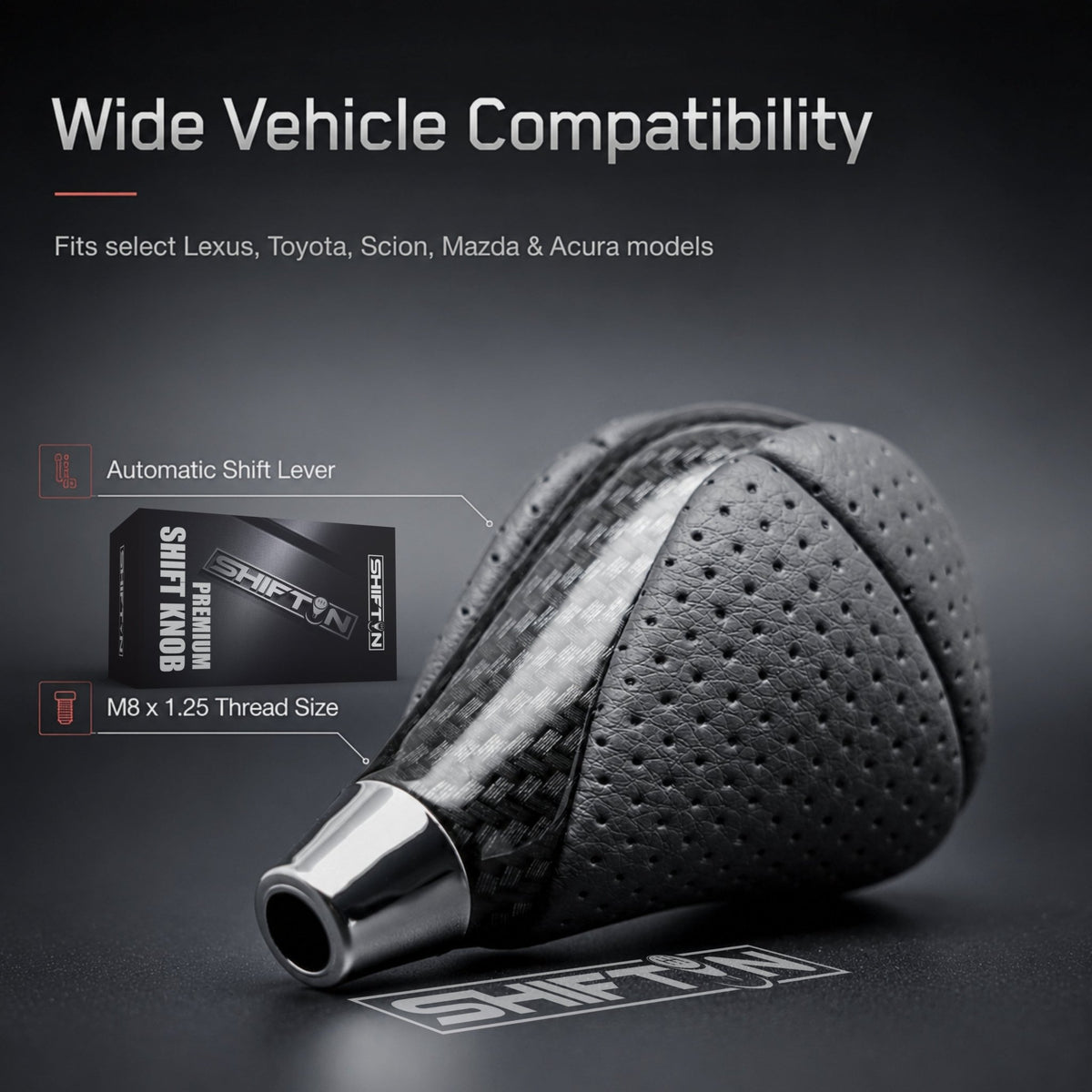 SHIFTIN Gear Shift Knob for Lexus ES300h ES350 GS300 GS350 GS430 GS450h GS460 IS250 IS300 IS350 LS460 LS600h RX350 RX450h - RBZZp