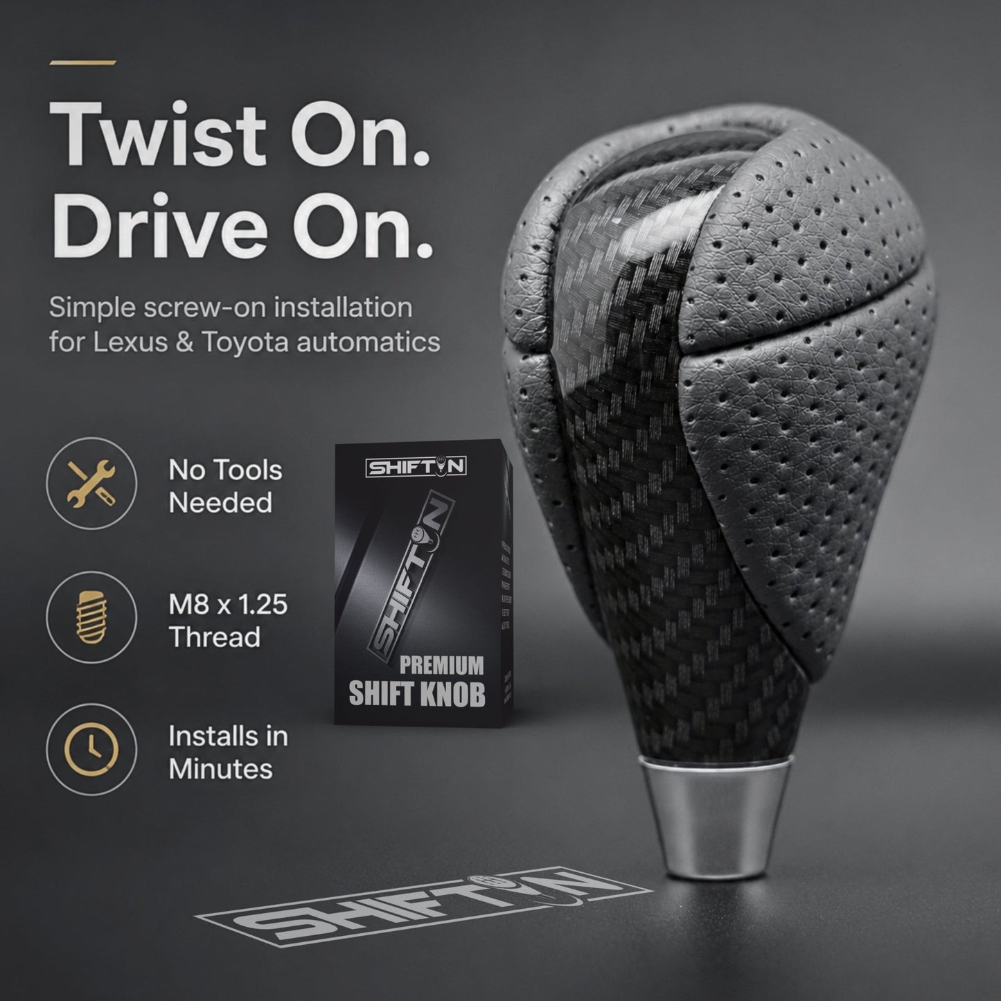 SHIFTIN Gear Shift Knob for Lexus ES300h ES350 GS300 GS350 GS430 GS450h GS460 IS250 IS300 IS350 LS460 LS600h RX350 RX450h - RBZZp