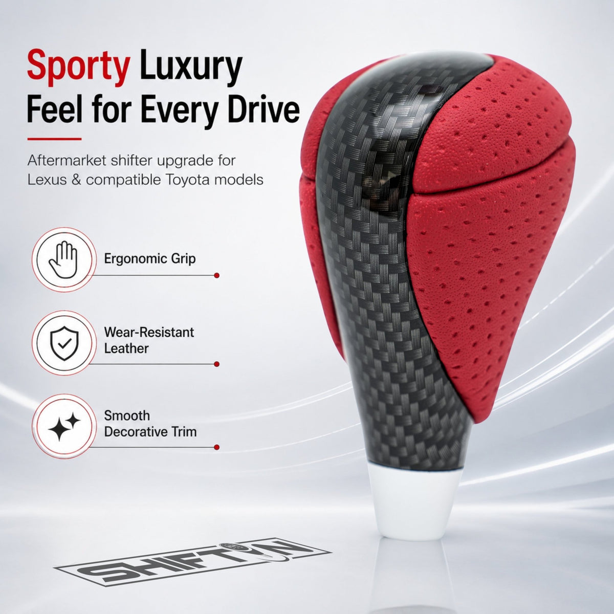 SHIFTIN Gear Shift Knob for Lexus ES300h ES350 GS300 GS350 GS430 GS450h GS460 IS250 IS300 IS350 LS600h RX450h - RRZZp