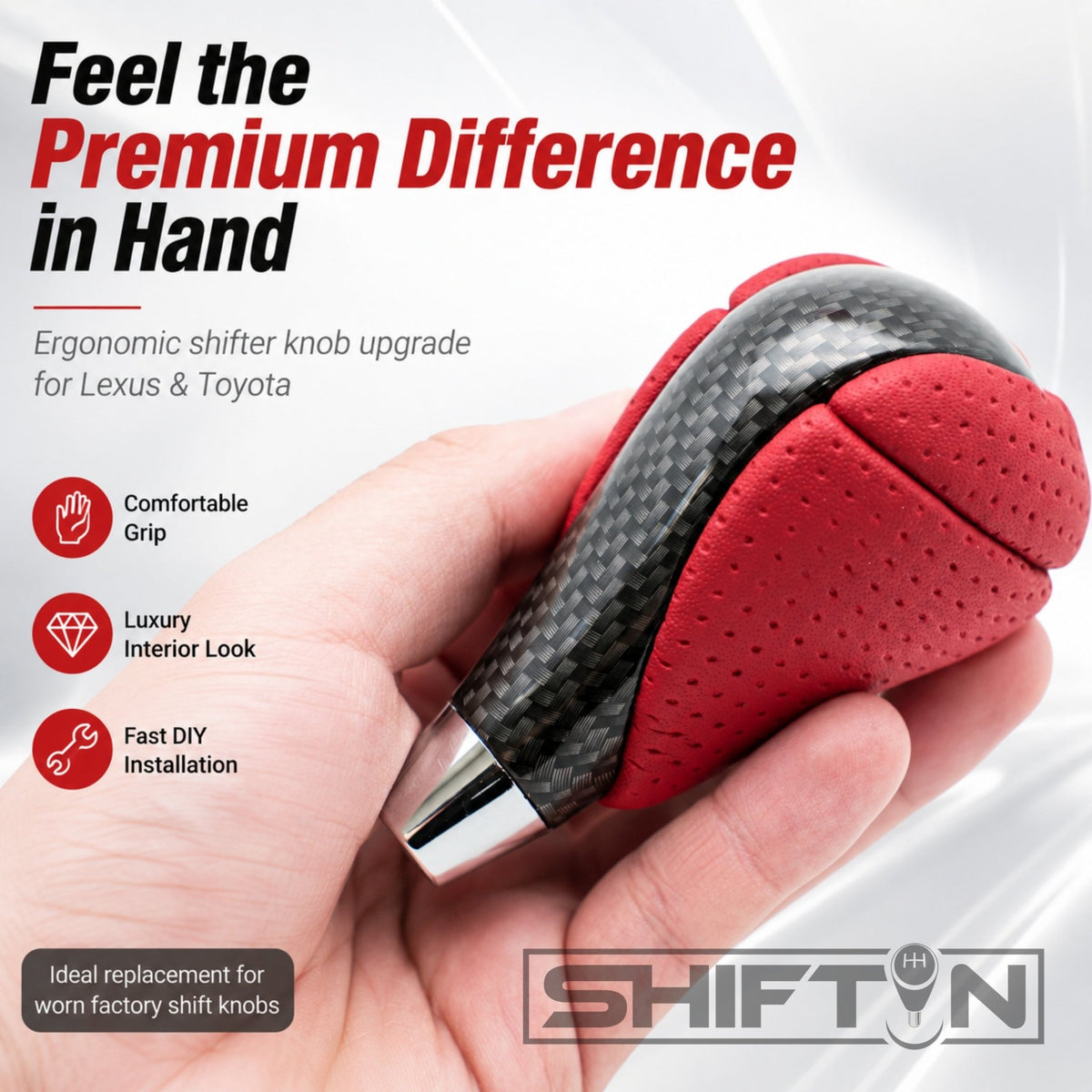 SHIFTIN Gear Shift Knob for Lexus ES300h ES350 GS300 GS350 GS430 GS450h GS460 IS250 IS300 IS350 LS600h RX450h - RRZZp