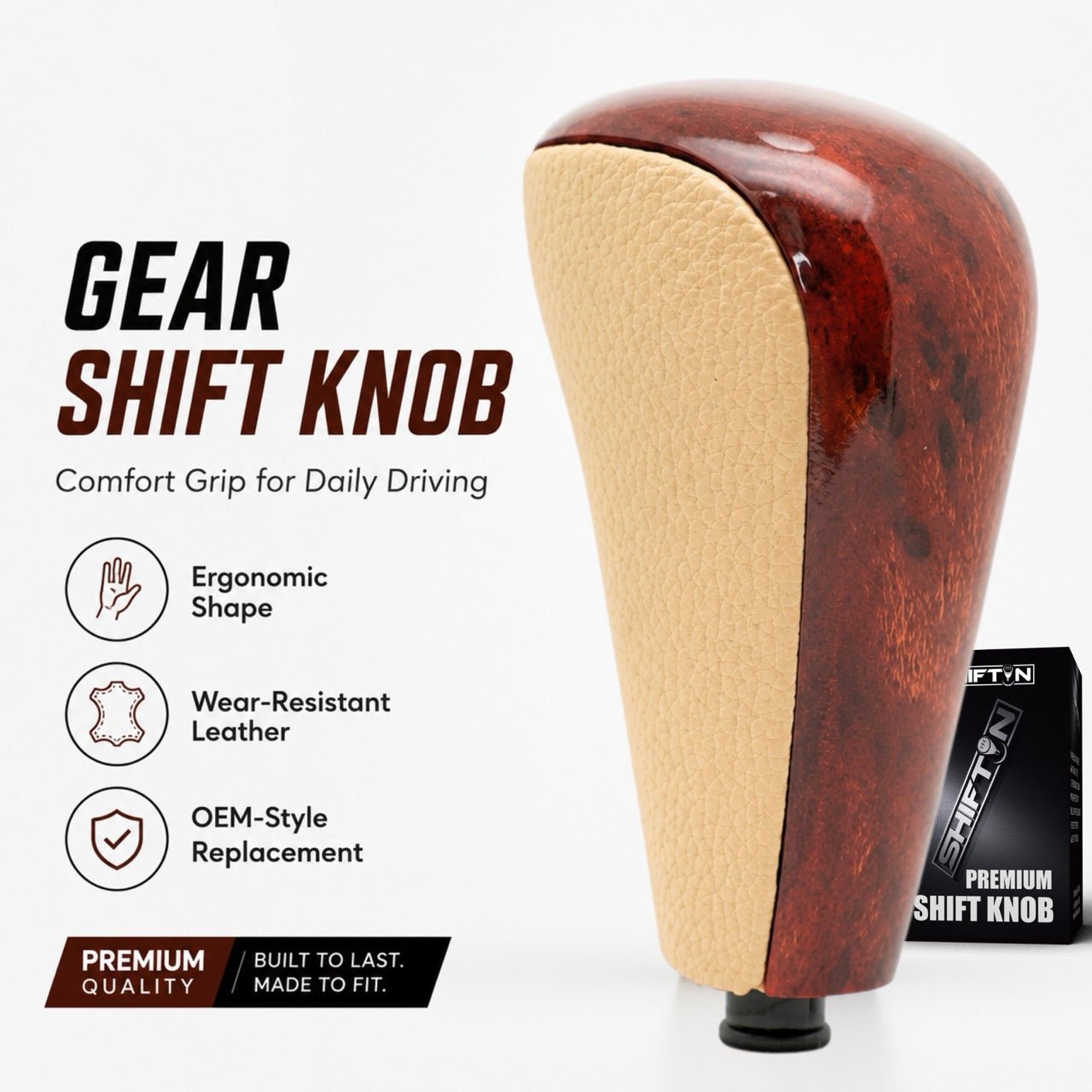 SHIFTIN Gear Shift Knob for Lexus GX470 2003-2009 and for Toyota Land Cruiser Prado 120 2002-2009 - LXTWD