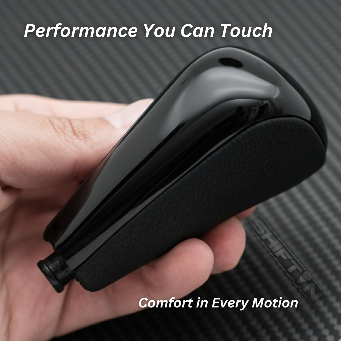 SHIFTIN Replacement Gear Shift Knob Shifter for Lexus GX470 2003 - 2009 UZJ12 and for Toyota Land Cruiser Prado 120 2002 - 2009 (Black Leather/Piano Black) - LXPB
