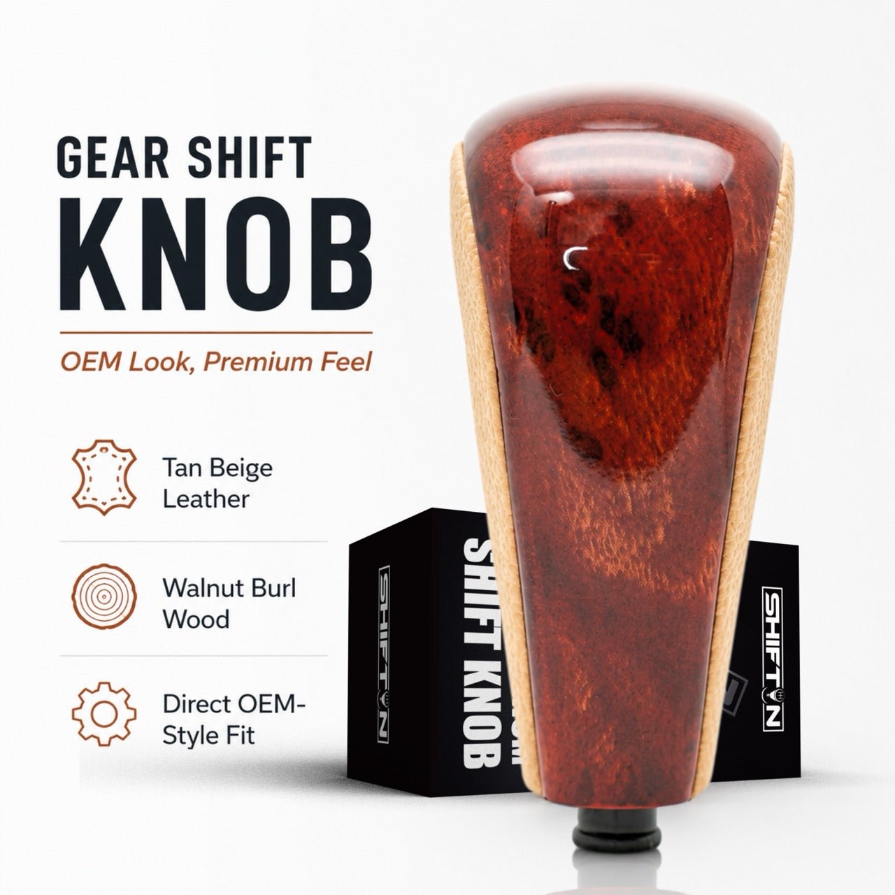 SHIFTIN Gear Shift Knob for Lexus GX470 2003-2009 and for Toyota Land Cruiser Prado 120 2002-2009 - LXTWD