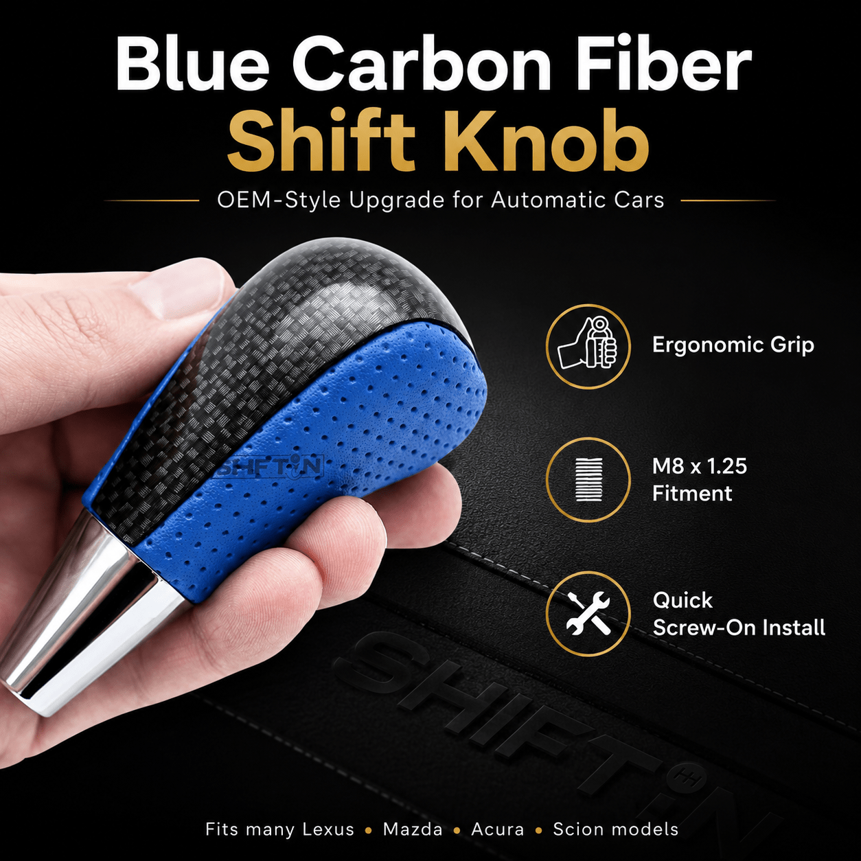 SHIFTIN Gear Shift Knob for Toyota Avalon Yaris 4Runner Sienna Camry Tacoma Rav-4 Matrix Corolla Venza & Lexus ES GS IS LS LX RX SC - XBUZZp