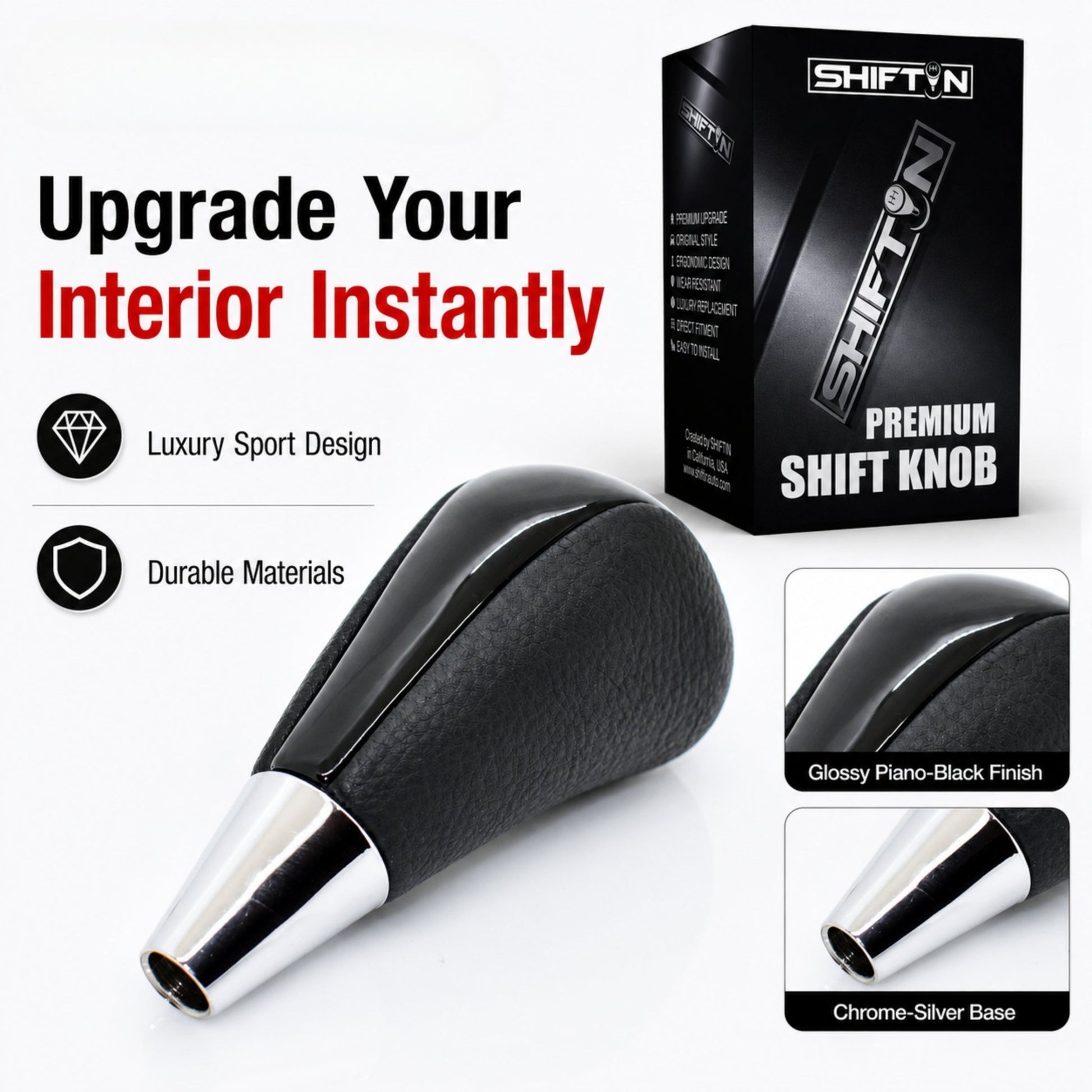 SHIFTIN Gear Shift Knob for Toyota Avalon Yaris 4Runner Sienna Camry Tacoma Rav-4 Matrix Corolla Venza & Lexus ES GS IS LS LX RX SC - XBPB