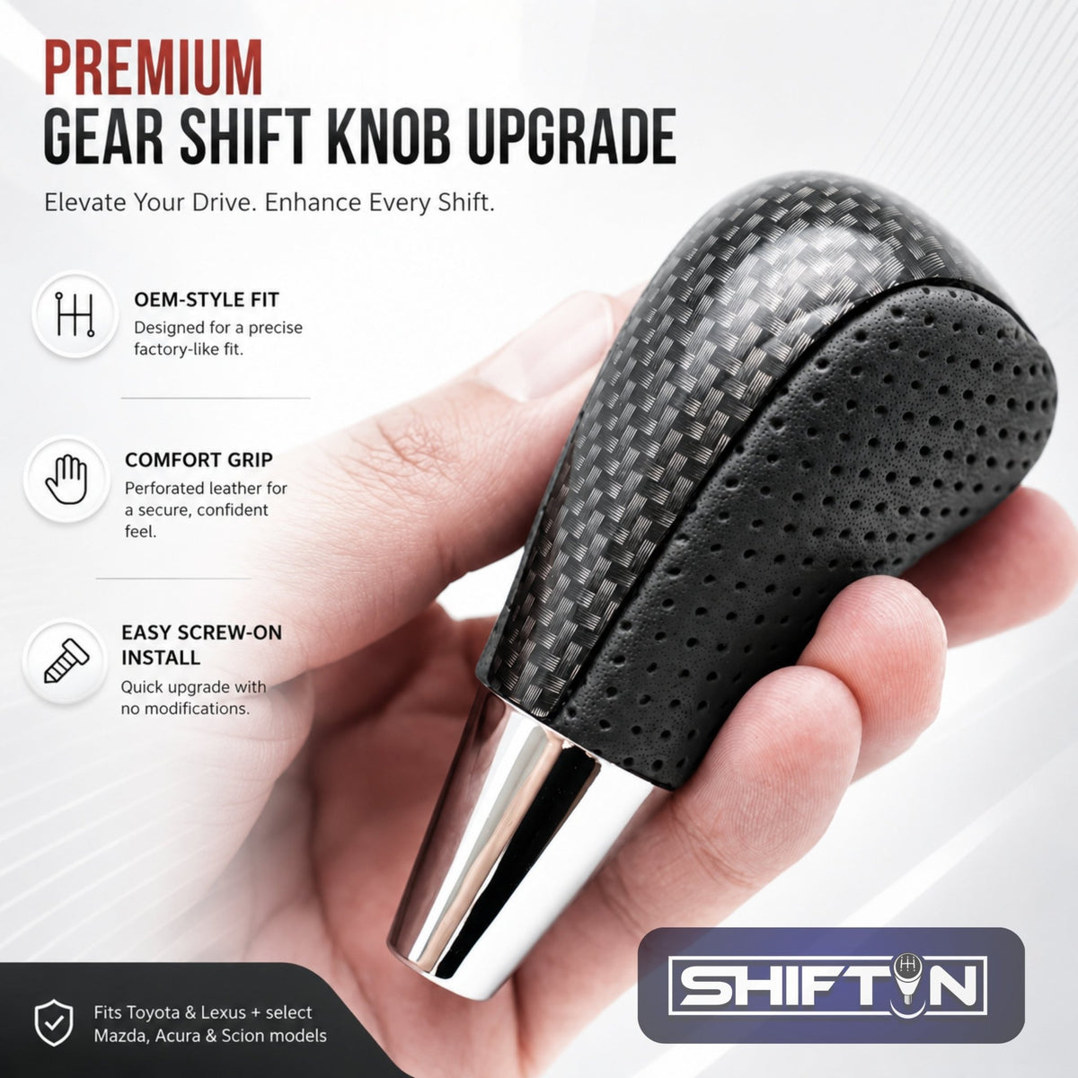 SHIFTIN Gear Shift Knob for Toyota Avalon Yaris 4Runner Sienna Camry Tacoma Rav-4 Matrix Corolla Venza & Lexus ES GS IS LS LX RX SC - XBZZp