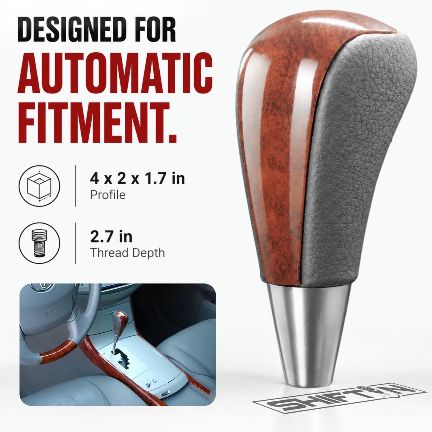 SHIFTIN Gear Shift Knob for Toyota Avalon Yaris 4Runner Sienna Camry Tacoma Rav-4 Matrix Corolla Venza & Lexus ES GS IS LS LX RX SC - XG23