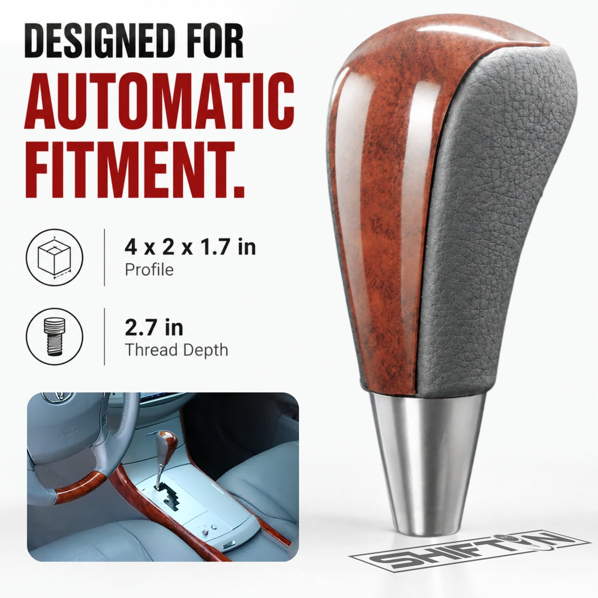 SHIFTIN Gear Shift Knob for Toyota Avalon Yaris 4Runner Sienna Camry Tacoma Rav-4 Matrix Corolla Venza & Lexus ES GS IS LS LX RX SC - XG23