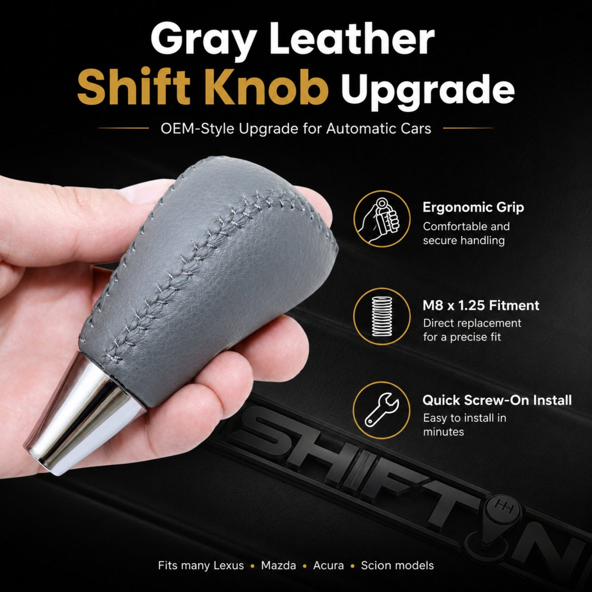 SHIFTIN Gear Shift Knob for Toyota Avalon Yaris 4Runner Sienna Camry Tacoma Rav-4 Matrix Corolla Venza & Lexus ES GS IS LS LX RX SC - XGLT