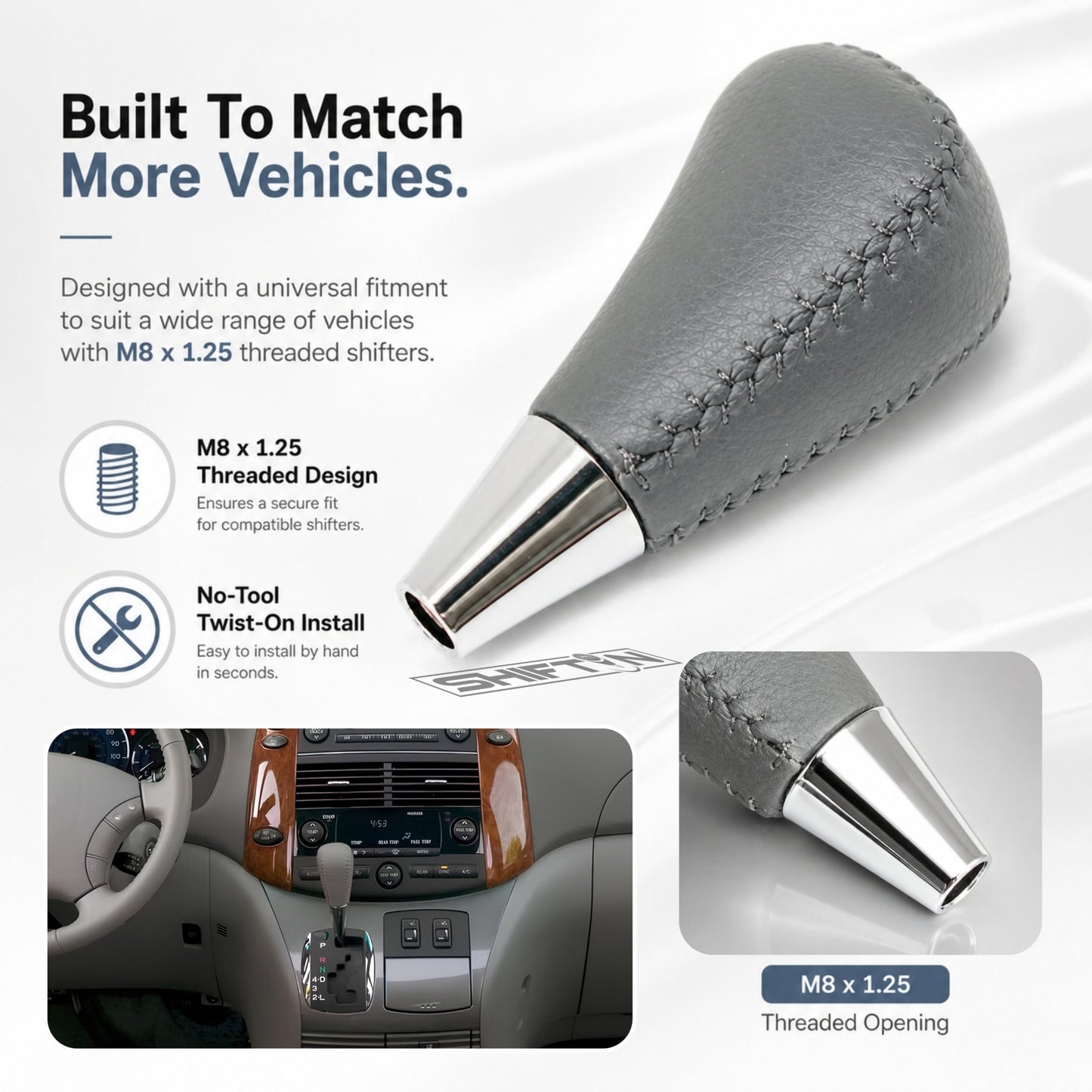 SHIFTIN Gear Shift Knob for Toyota Avalon Yaris 4Runner Sienna Camry Tacoma Rav-4 Matrix Corolla Venza & Lexus ES GS IS LS LX RX SC - XGLT
